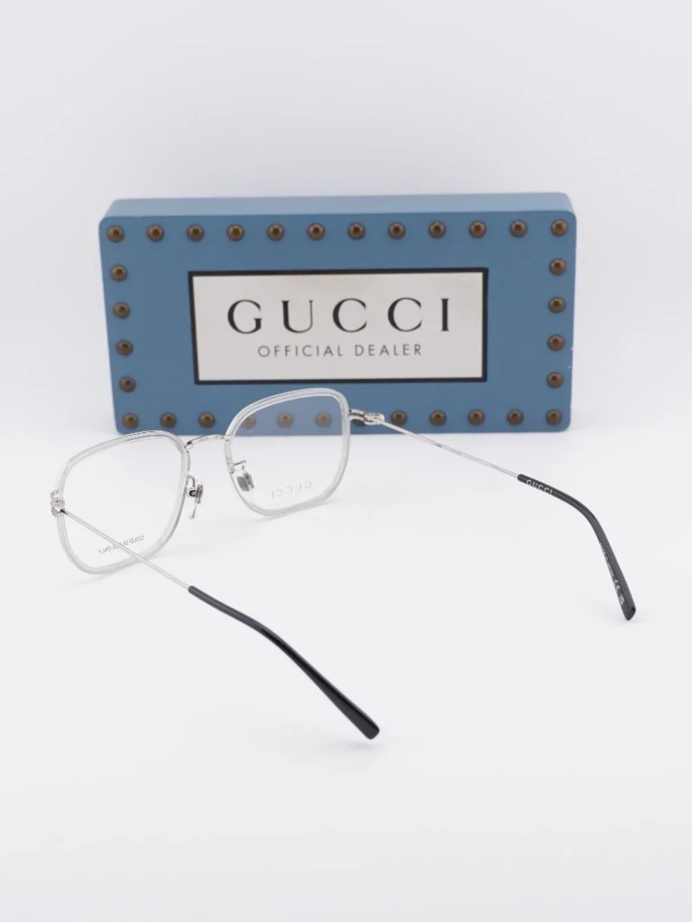 Gucci GG1852OA 004 Square Eyeglasses 53mm - Grey / Silver